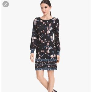 WHBM long sleeve jersey knit floral print  dress